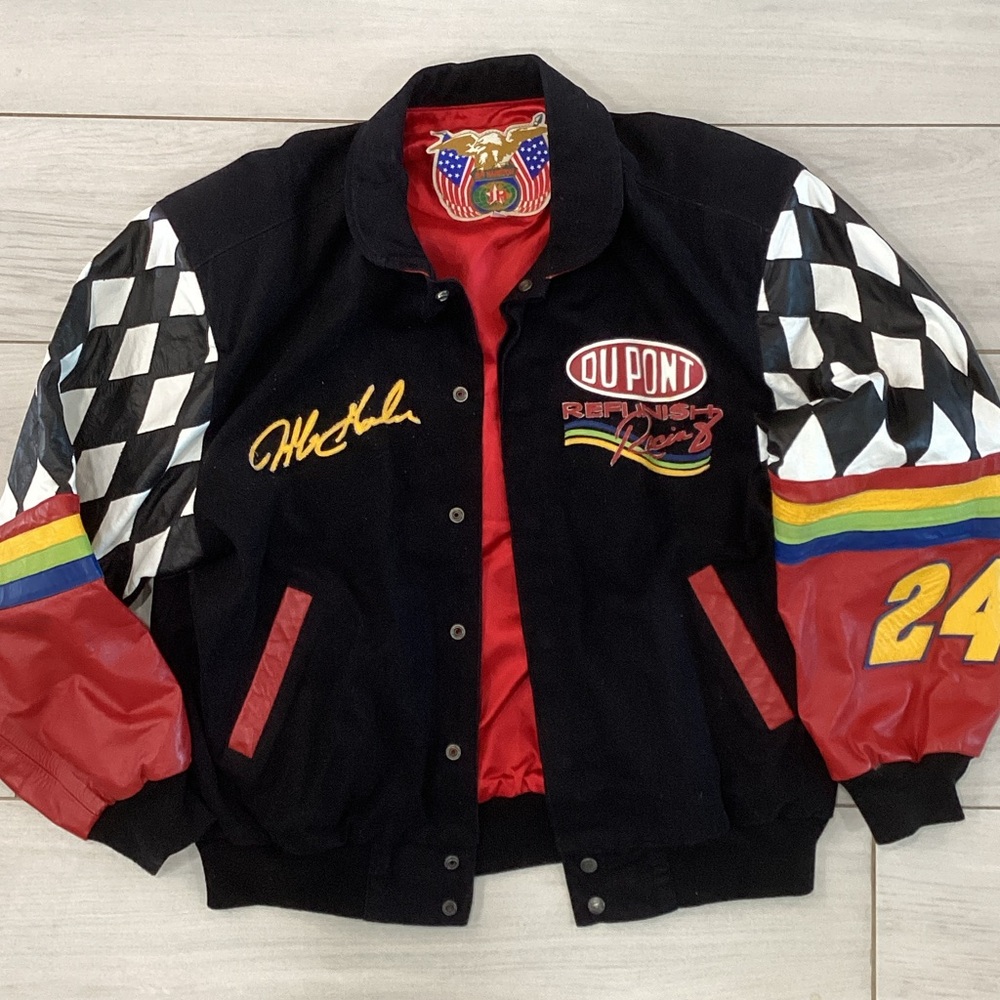 Vintage Jeff Gordon Nascar DuPont Racing Varsity Jacket Size Large